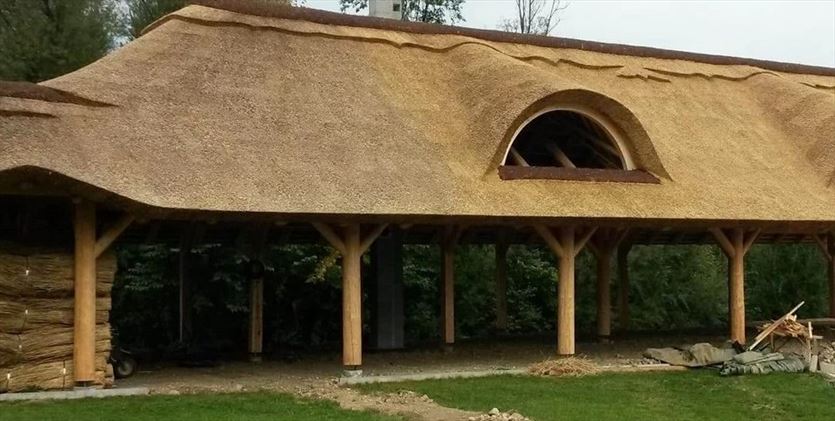 Nowe i poddawane renowacji dachy z trzciny, Roof Reed Dachy z trzciny Trzcina dachowa Maty trzcinowe, Goplana
